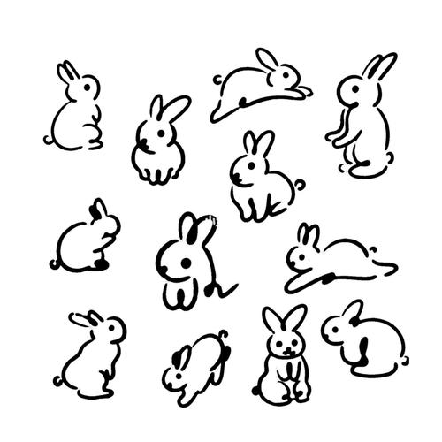 两只黑白兔子的头像动漫：聊天的时候