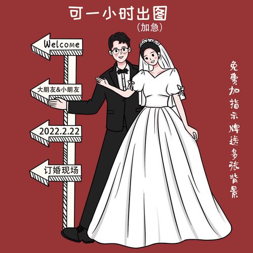 结婚头像卡通版可爱：在平行世界里要开开心心啊！