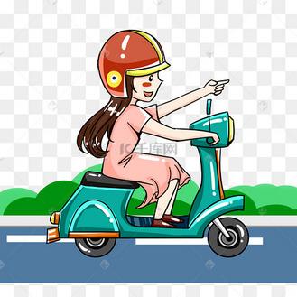小女孩骑着电动车的动漫头像可爱：月是人间散客 卿是人间绝色 亦是人间难得