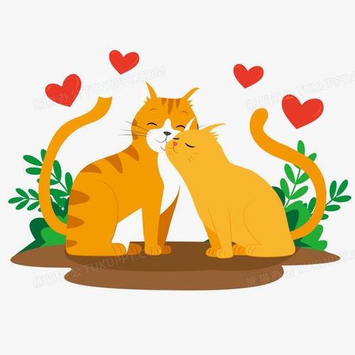 情侣头像橙色背景卡通白色猫咪：喜欢一个人