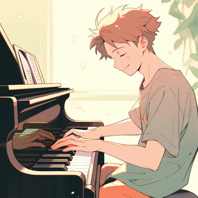 弹钢琴优雅男生头像动漫可爱： 长安月冷