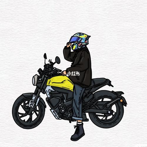 骑摩托车微信头像动漫卡通：有时候 你没那么重要 轻一点 或许活得更好