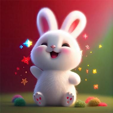 最简单最可爱的小兔子头像卡通图片大全：新年到