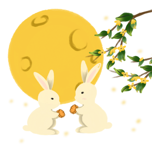 兔子望月微信头像图片：一夜暴富