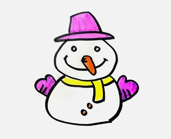 雪人头像简笔画图片彩色：希望你见到我 像见到初雪一样开心