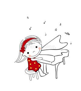 幼儿弹钢琴的头像：真心体味幼教事业之美