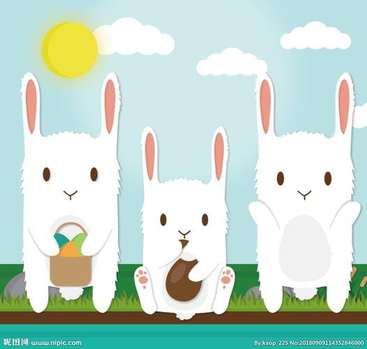 三个小兔子的头像可爱图片：别说我化了眼影