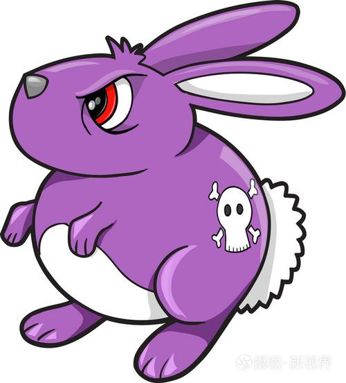 卡通紫色的小动物头像：如果