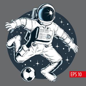 踢足球宇航员头像：希望你喜欢的是我