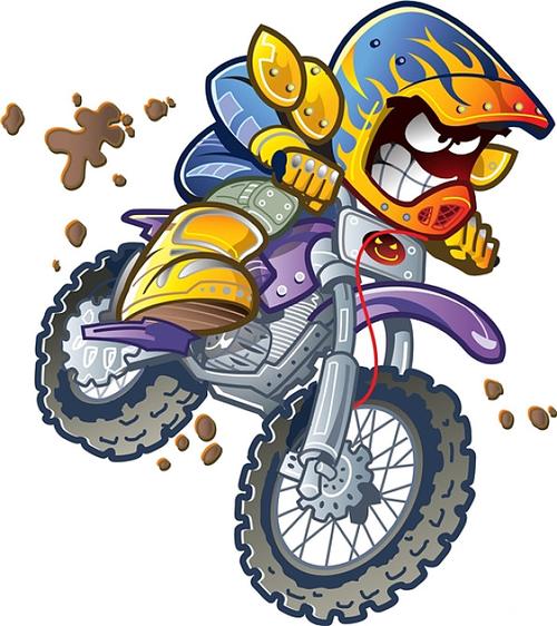 越野摩托骑士头像卡通： 全世界的人误解我都没关系
