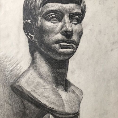罗马青年素描石膏头像