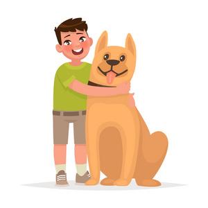 卡通男抱小狗头像图片：生活有太多细碎的美·知足