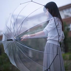 拿着透明雨伞的女生头像图片： 你逗我笑的时候可真帅啊