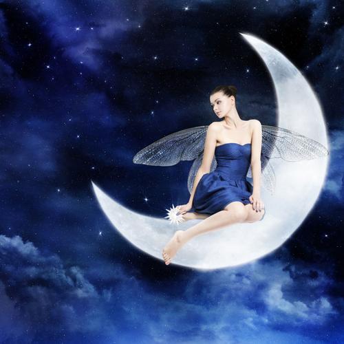 仙女月亮图片头像可爱：.世界上没有无缘无故的爱