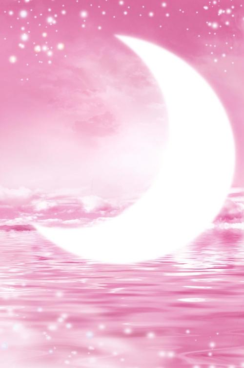 粉色背景月亮头像： 非常想你