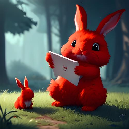 红色图像头像兔子： 成长的经历