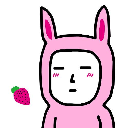 兔子抱草莓的情侣头像：如果没有感觉