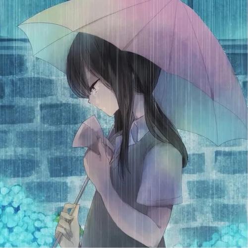 女生雨天拿着伞动漫头像： 你将永远不知道什么时候失去我